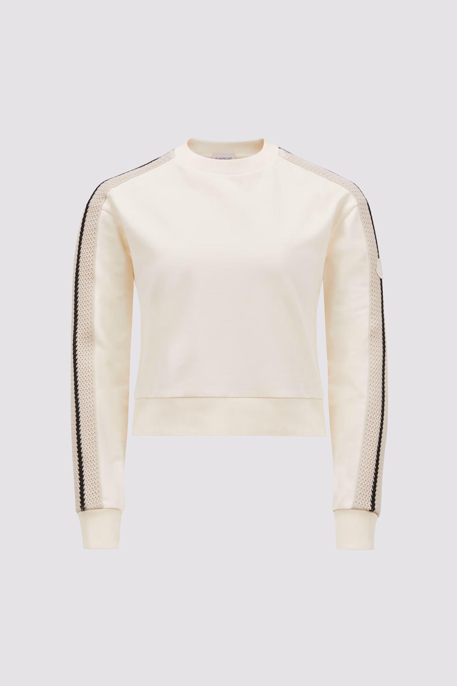 Crochet Accent Cotton Sweatshirt Women White Moncler 2
